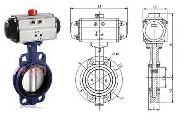 气动中线蝶阀结构图