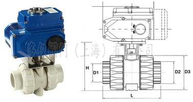 电动PP球阀结构图